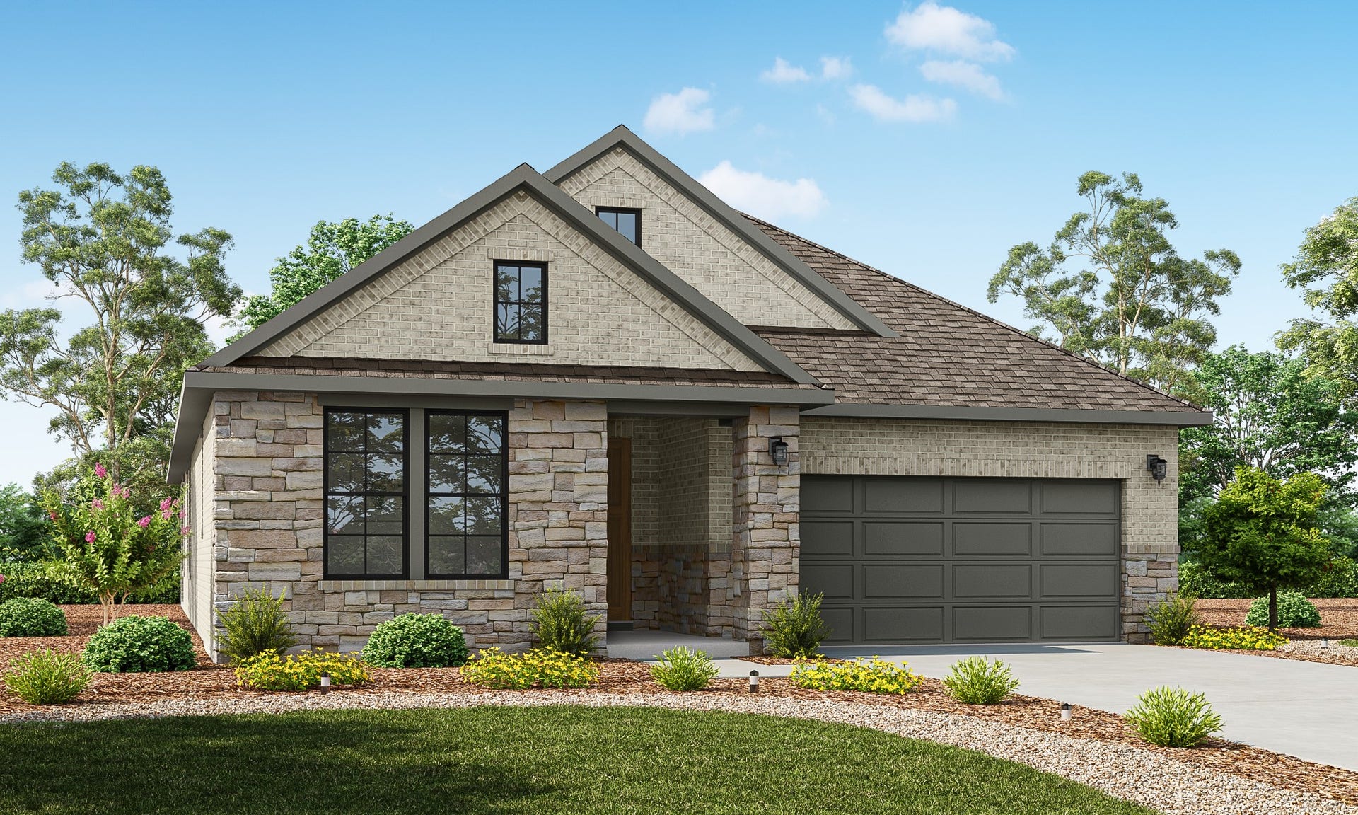 Artist rendering of the home exterior currently under construction. Design elements, colors, and features are conceptual and may vary from the finished product.