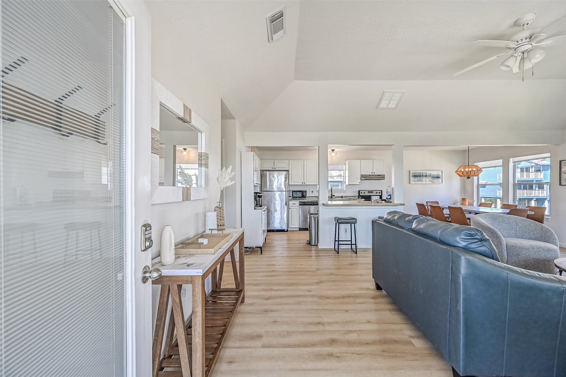 17620 Glei, Galveston, TX 77554 Inside, you'll find an inviting open-concept floor plan that seamlessly connects the kitchen, living, and dining areas, creating the perfect space for everyday living and entertaining.
