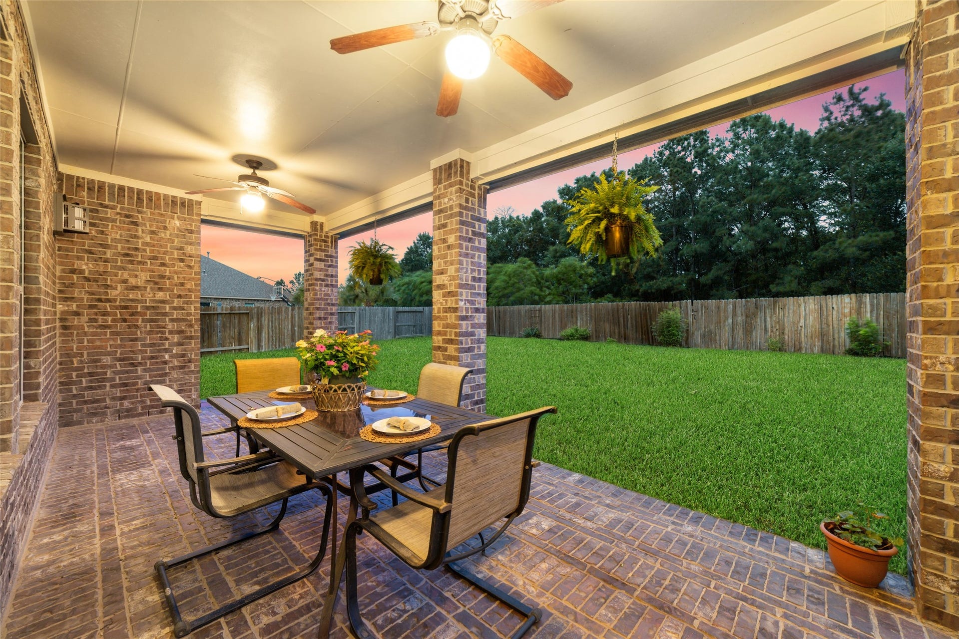 14422 Lakepointe Bend Lane, Cypress, TX 77429 Huge covered patio with two ceiling fans, great for gatherings, play and pets