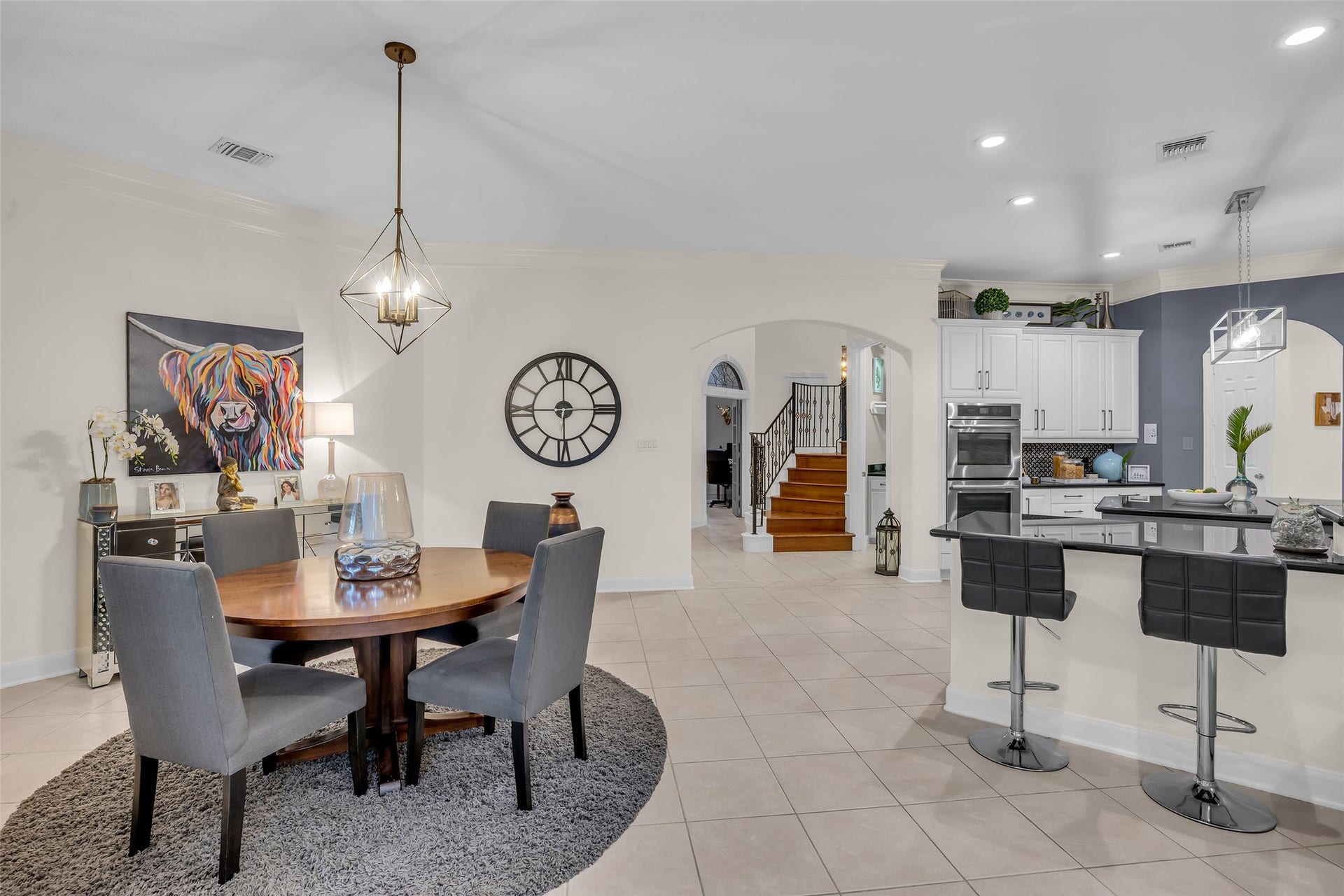 19023 Windsor Lakes Drive, Houston, TX 77094 There is a breakfast bar and a spacious breakfast area.