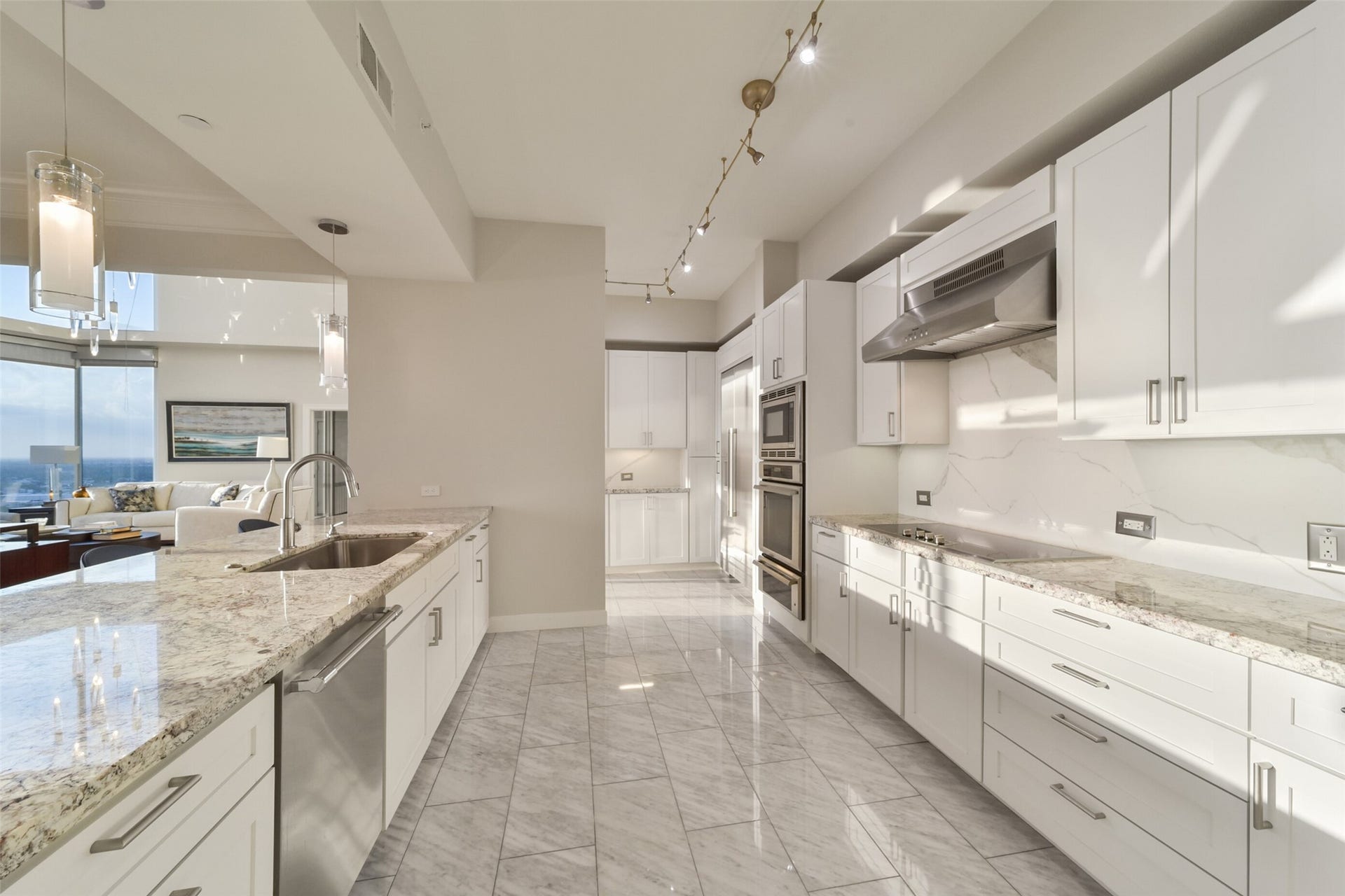 3333 Allen Parkway, #3003, Houston, TX 77019 Another perspective of the kitchen features a spacious, functional layout with extensive counterspace natural light.