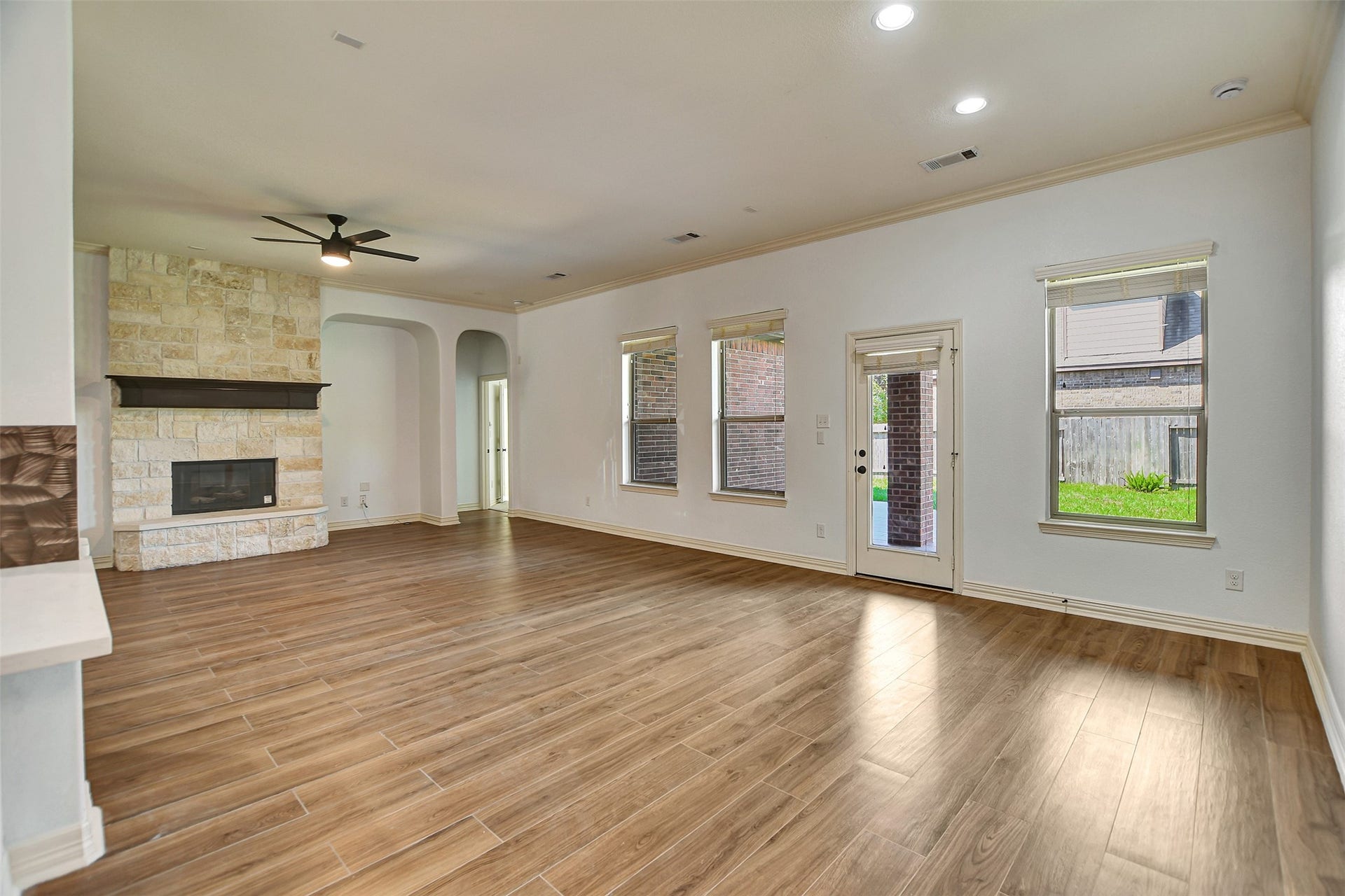Family room and breakfast area open to the kitchen.