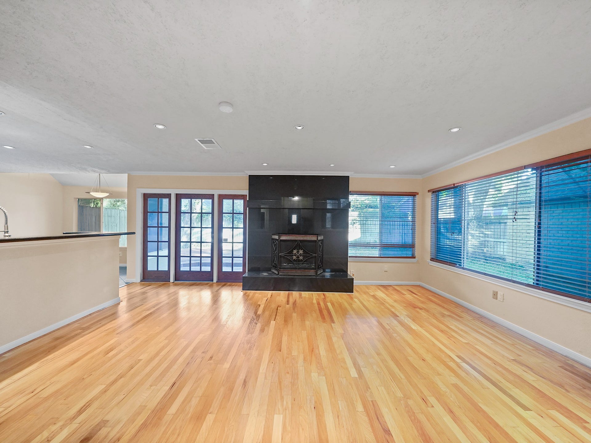 Living room located around the corner from the kitchen. Also has a fireplace for the cold nights we have coming up!