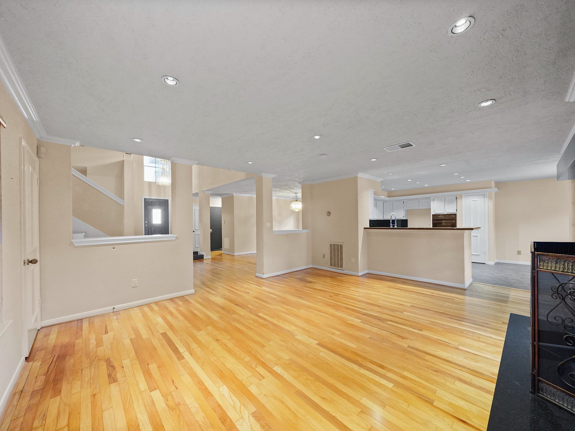 Living room showing the large living space.