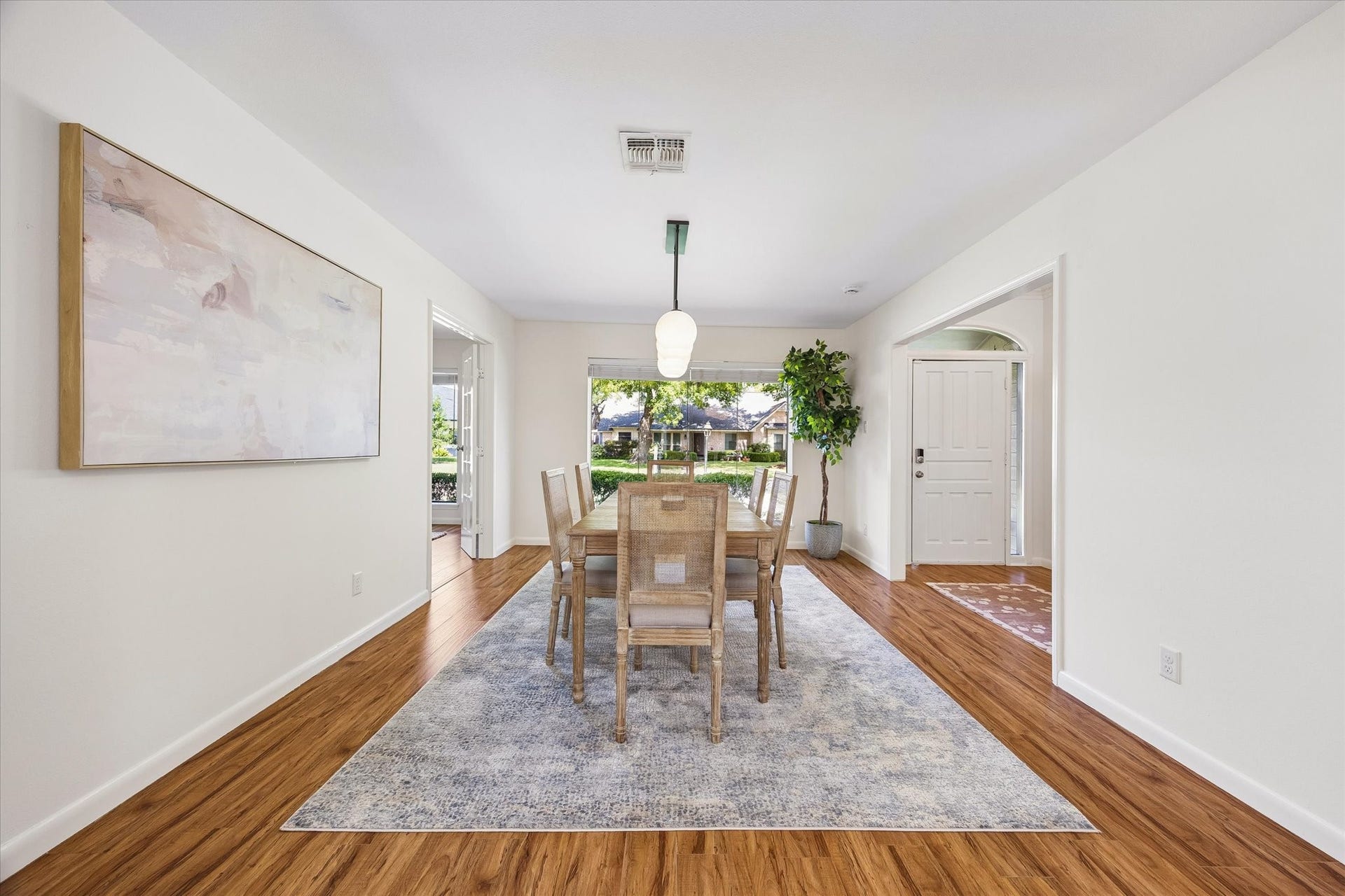 10831 Olympia Drive, Houston, TX 77042 The sun-filled formal dining room features windows that frame gorgeous views of the front yard. Throughout the entire home, youll find the added convenience of custom-fit blinds for light control and privacy.