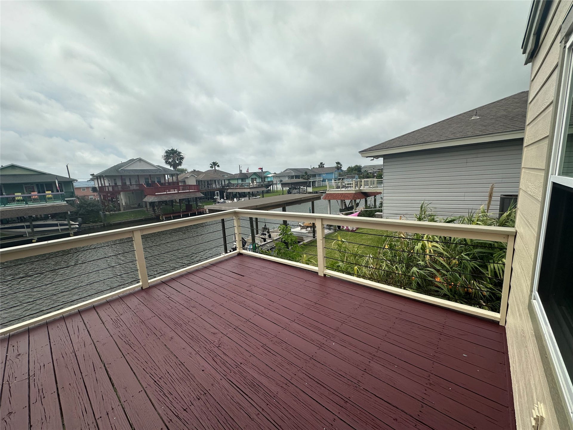 658 Warsaw Street, Bayou Vista, TX 77563 Main house deck overlooking canal
