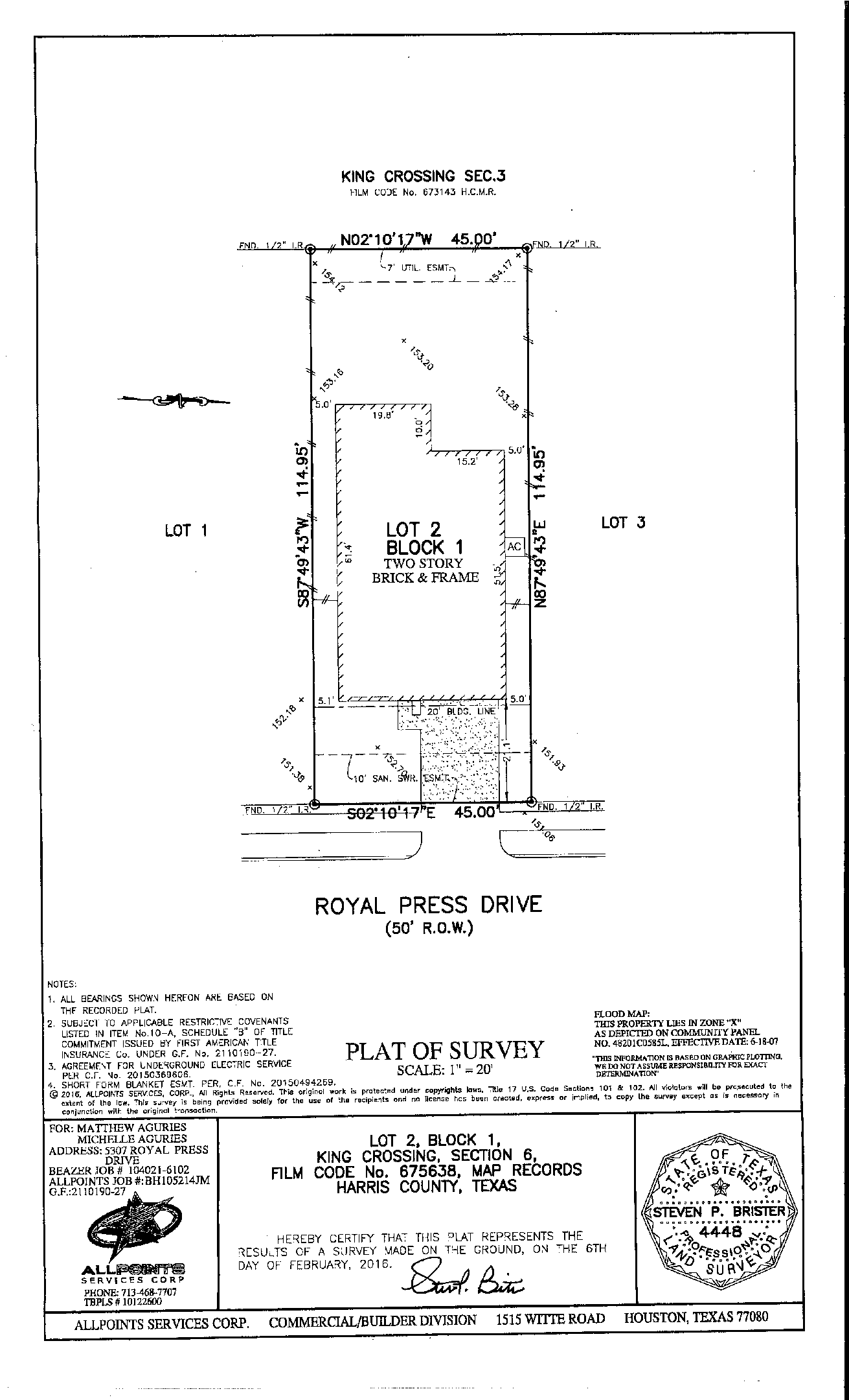 5307 Royal Press Drive, Katy, TX 77493 Survey