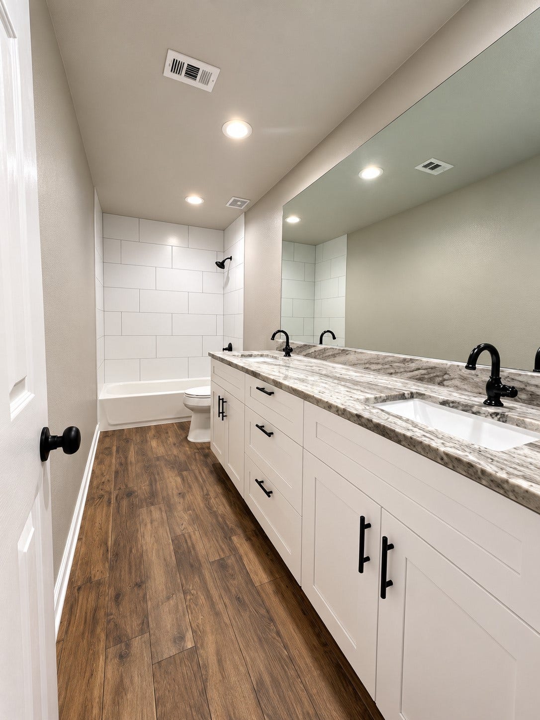 2102 Autumn Cove Drive, League City, TX 77573 Beautifully updated upstairs bathroom featuring a single-sink vanity, modern fixtures, and stylish finishes.