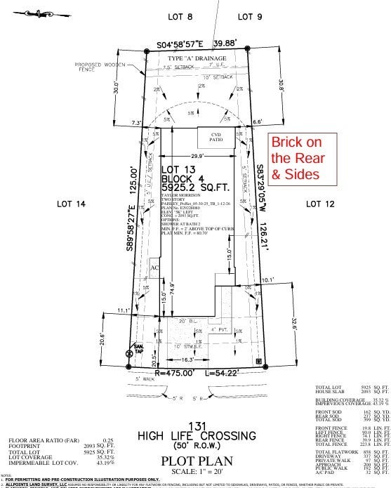 131 High Life Crossing Preliminary Plot Plan