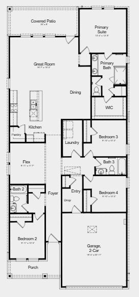 370 Fleetwood Forest Lane, Montgomery, TX 77356 Floor Plan - Additional Highlights Include: extended LVP flooring to flex