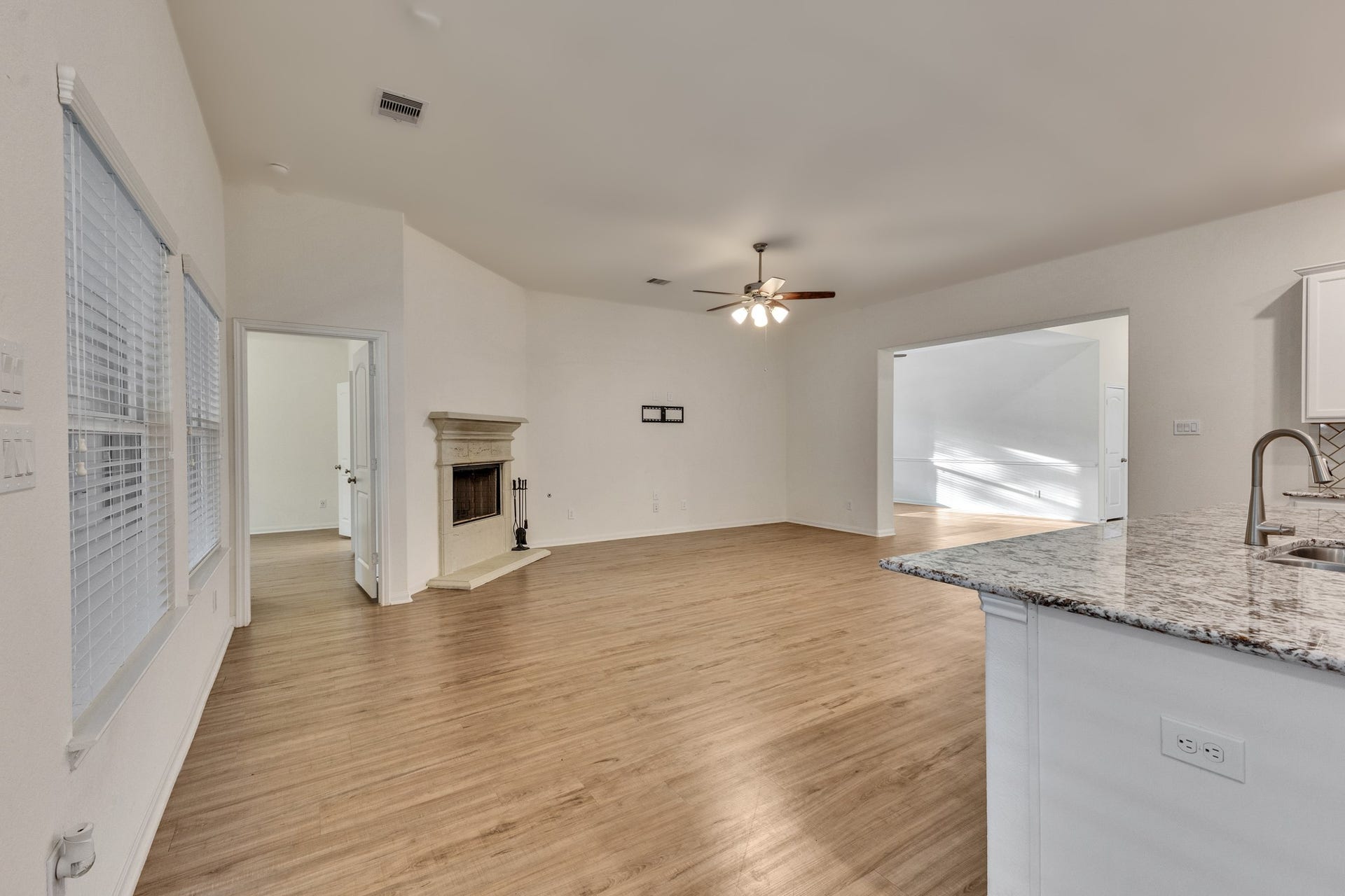 Living room with Gas fireplace