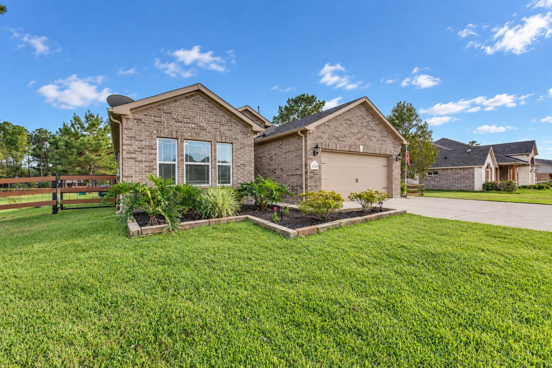 Landscaped. Fully fenced back yard