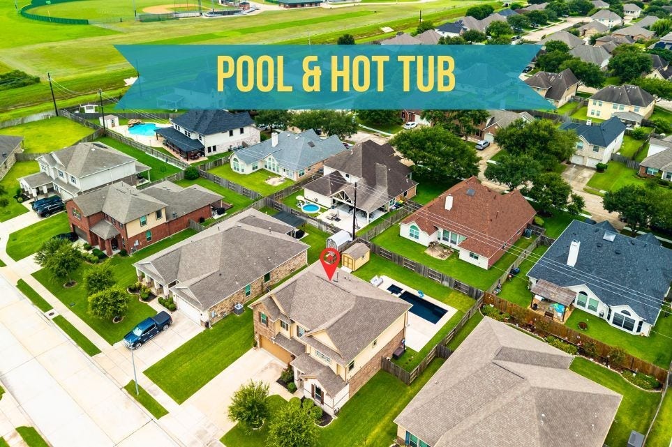 3806 Belmore Lane, Pearland, TX 77584 Weekends at home feel like a vacation when your own pool and hot tub are waiting just steps outside the back door.
