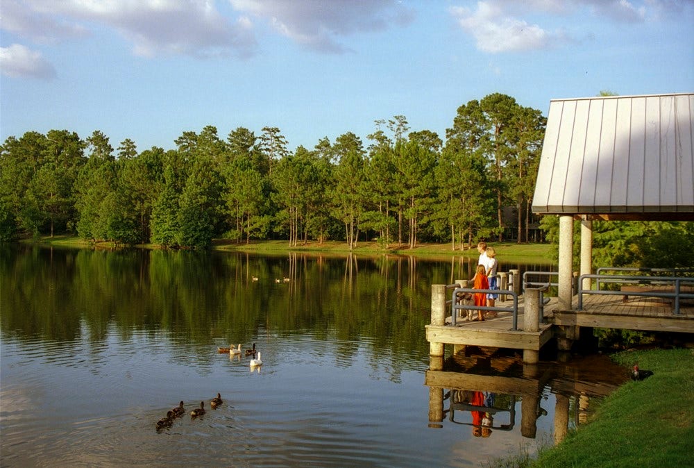 98 W Knightsbridge Drive, The Woodlands, TX 77385 or simply enjoy nature & wildlife at one of the many lakes.