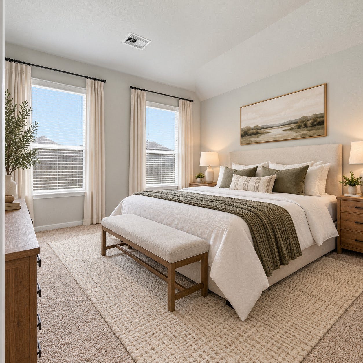 Virtually Staged primary bedroom.