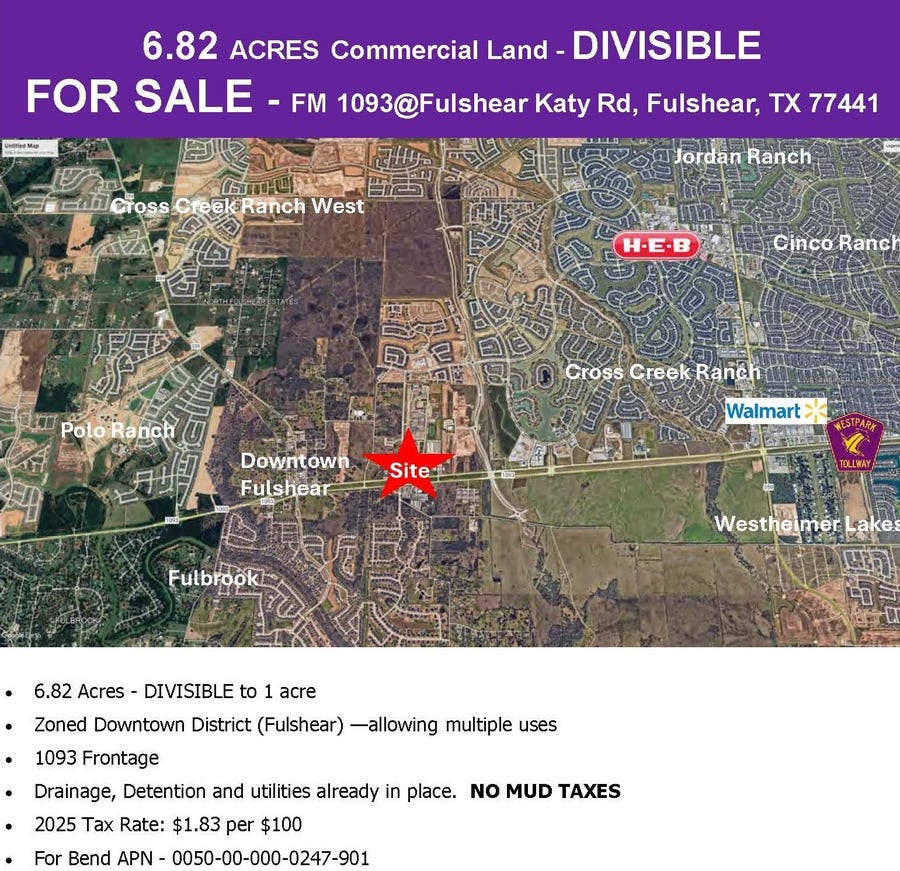 Property photo for 0 Fm-1093 Road, Fulshear, TX