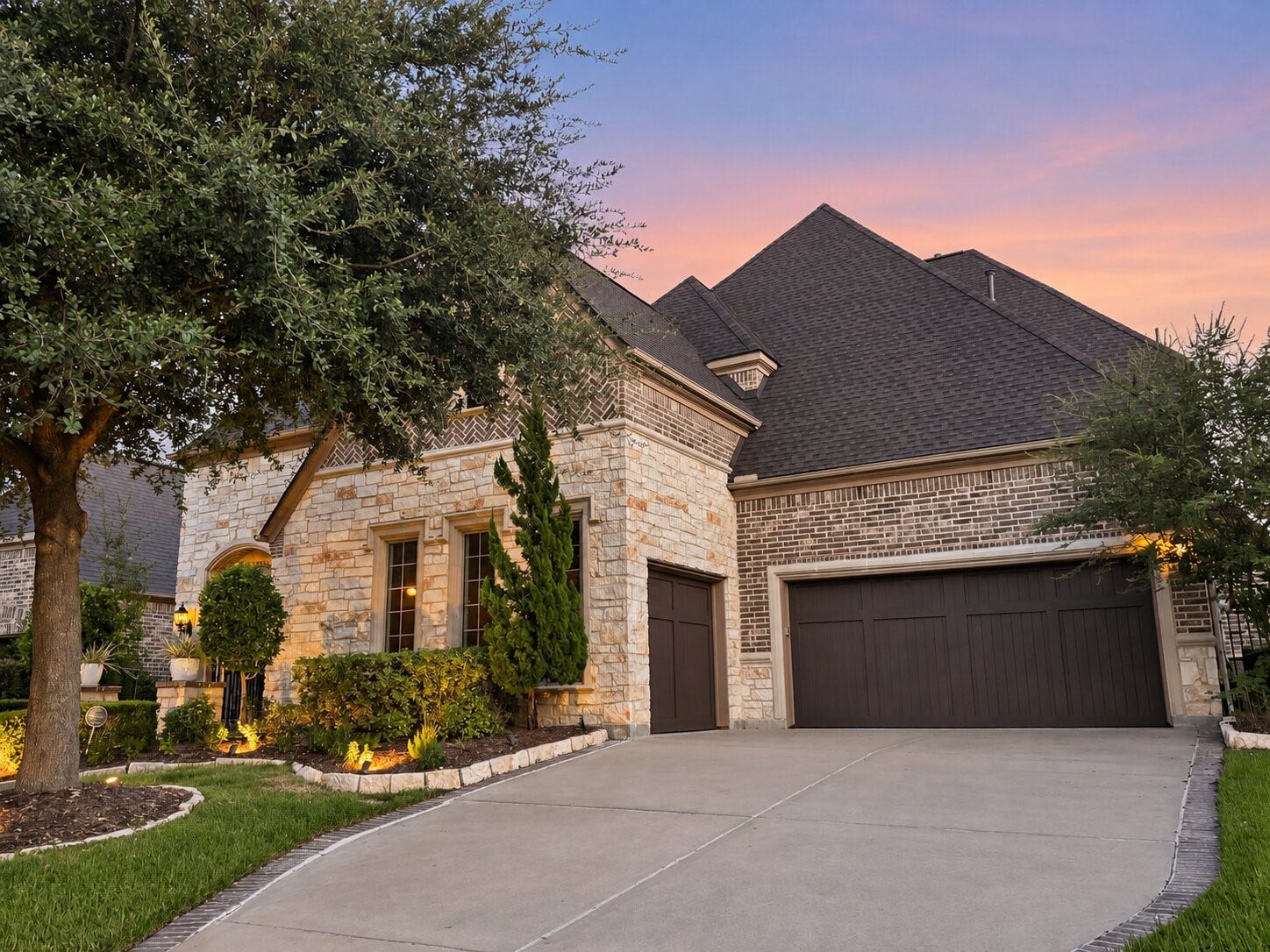 14423 Tivoli Drive, Houston, TX 77077 The homes impressive exterior includes a spacious three-car garage, wide driveway and thoughtfully landscaped grounds.