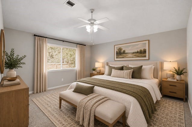 12222 Hawthorne Drive, Montgomery, TX 77356 Relax after a long day in your Primary suite, complete with TWO large walk-in closets!! No need to fight for space here!
Virtually staged