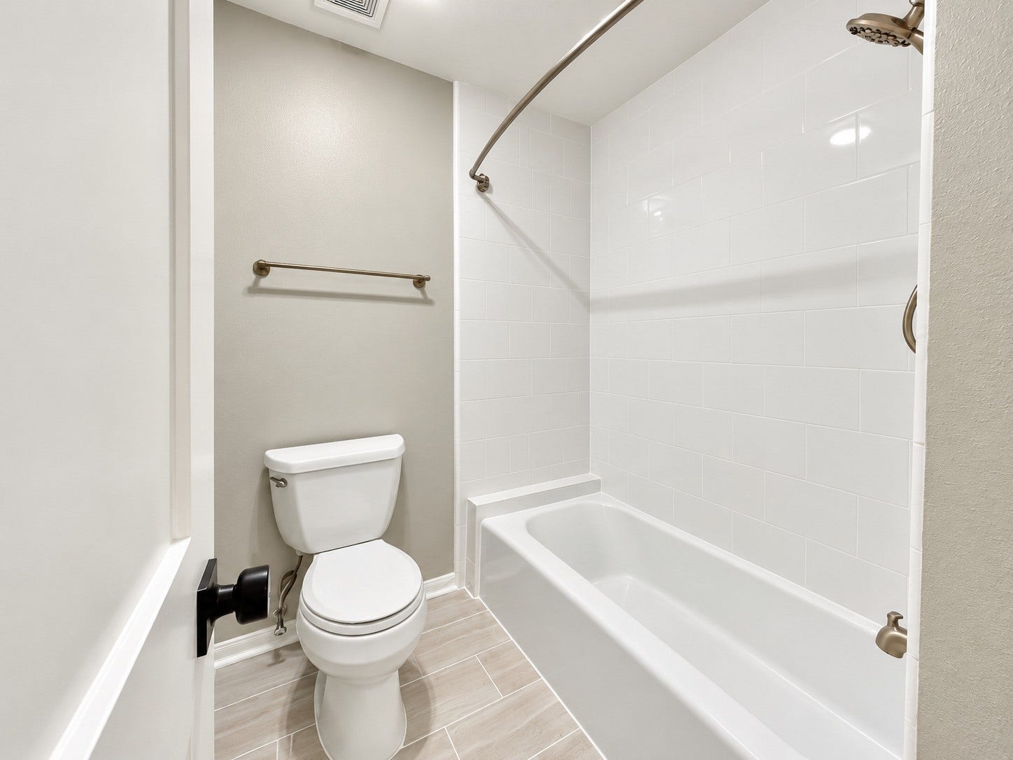 The wet area with Tub shower combo.