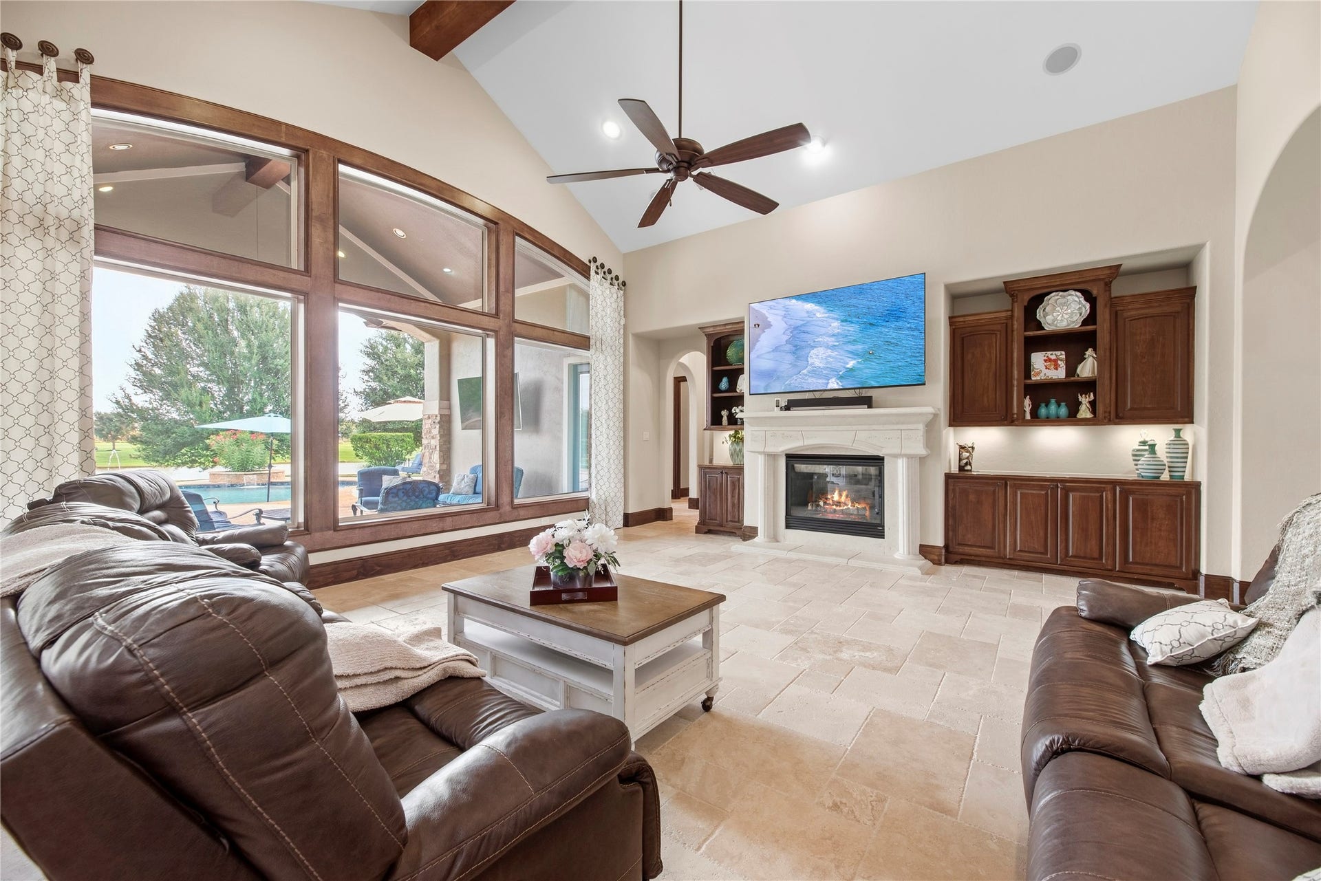 10114 E Frio River Circle N, Cypress, TX 77433 Family room from the kitchen, this is a very open floorplan