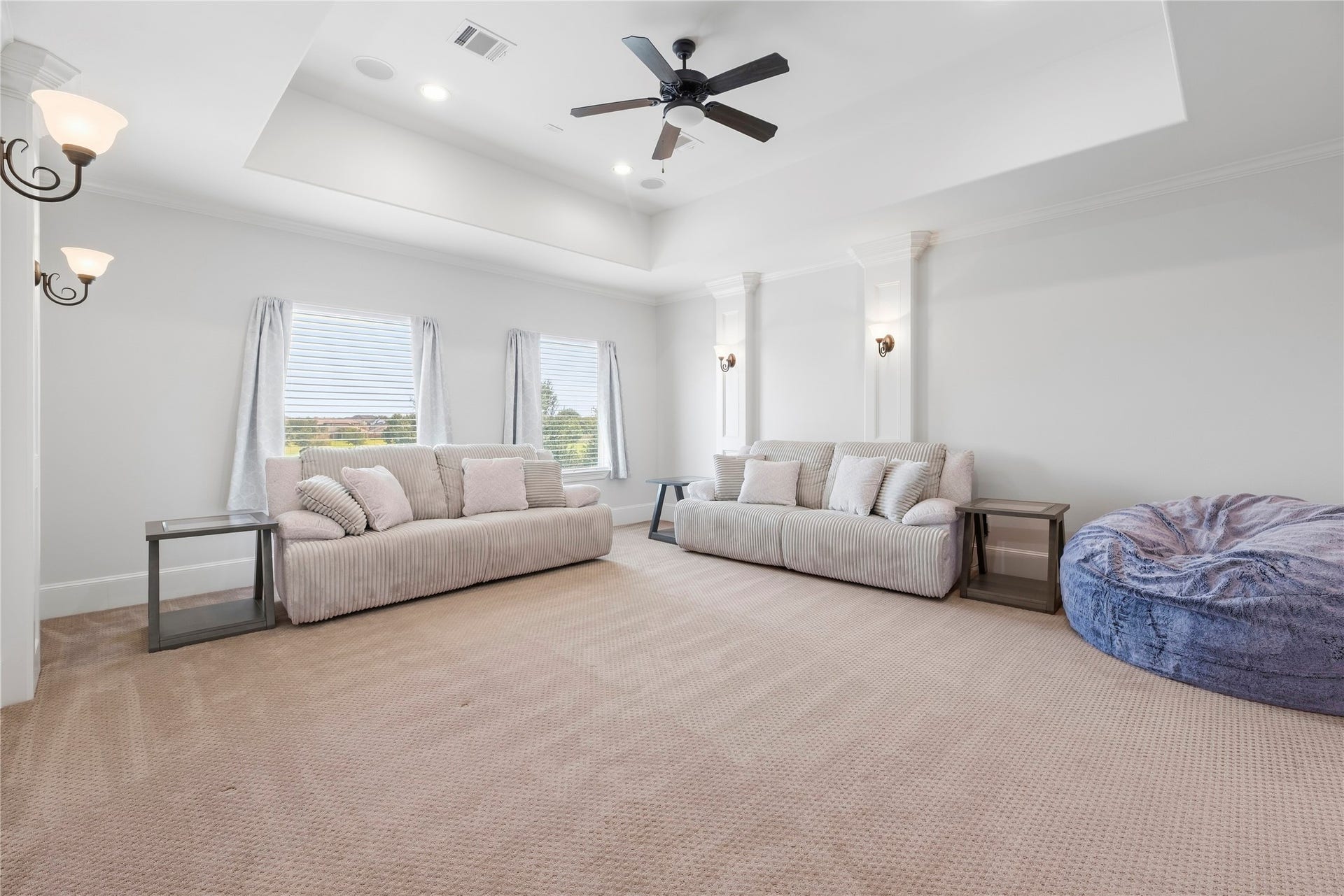 10114 E Frio River Circle N, Cypress, TX 77433 Upstairs there is a large Media room, with room darkening curtains, could also be a game room