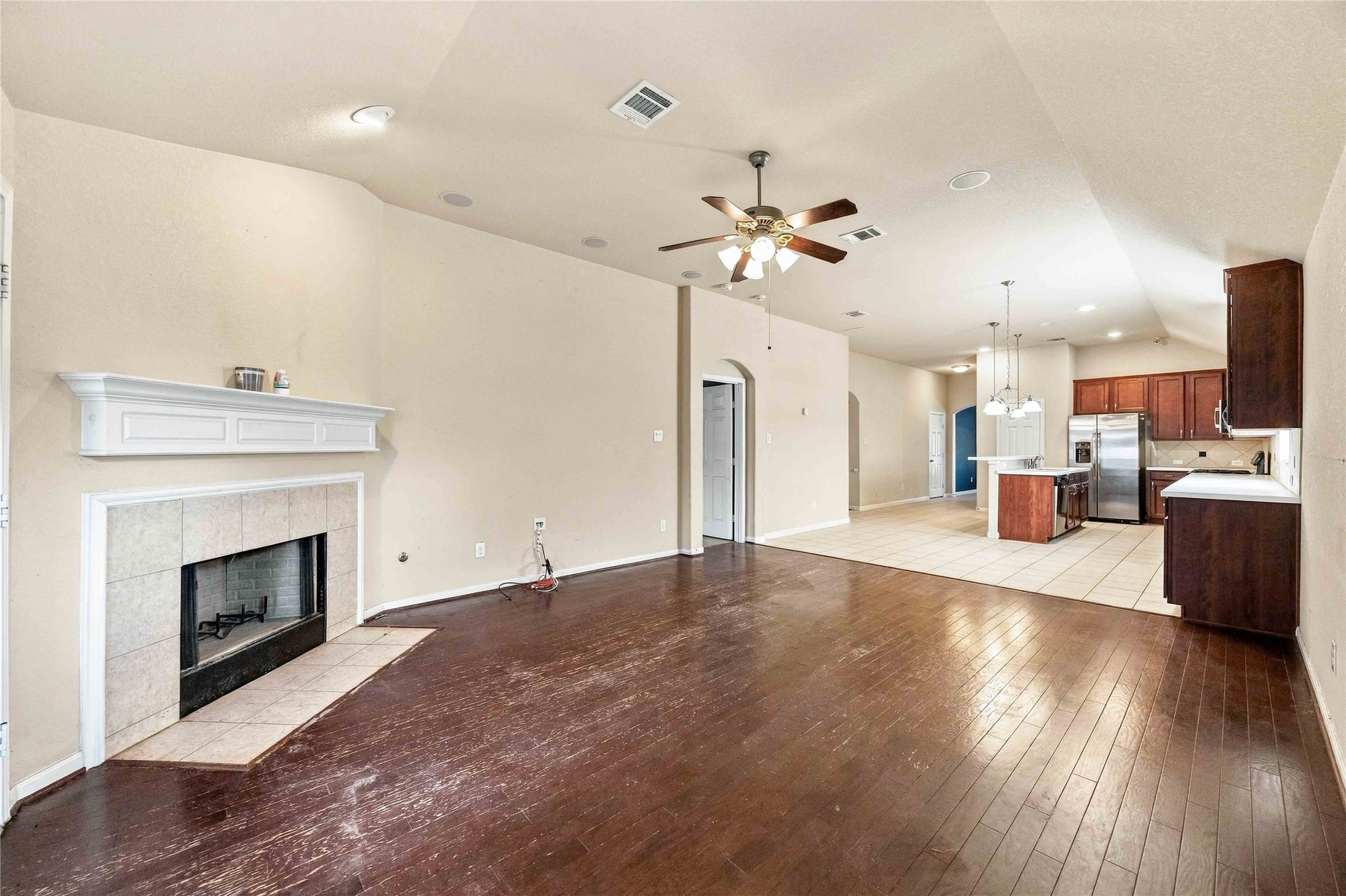 Open living and kitchen spaces are ideal for everyday living and entertaining.