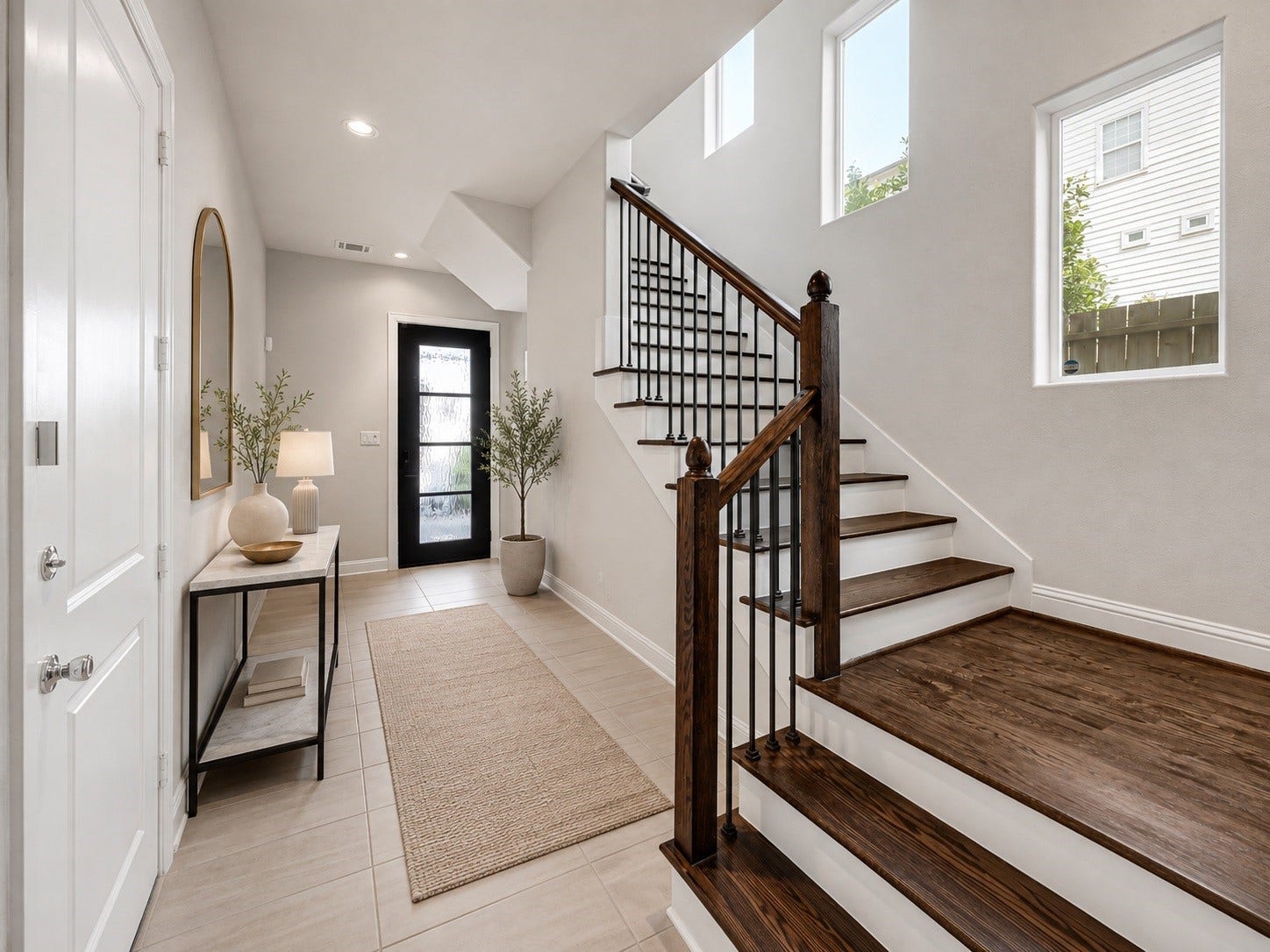 5514 Petty Street, #A, Houston, TX 77007 Elegant foyer entrance-Virtually staged