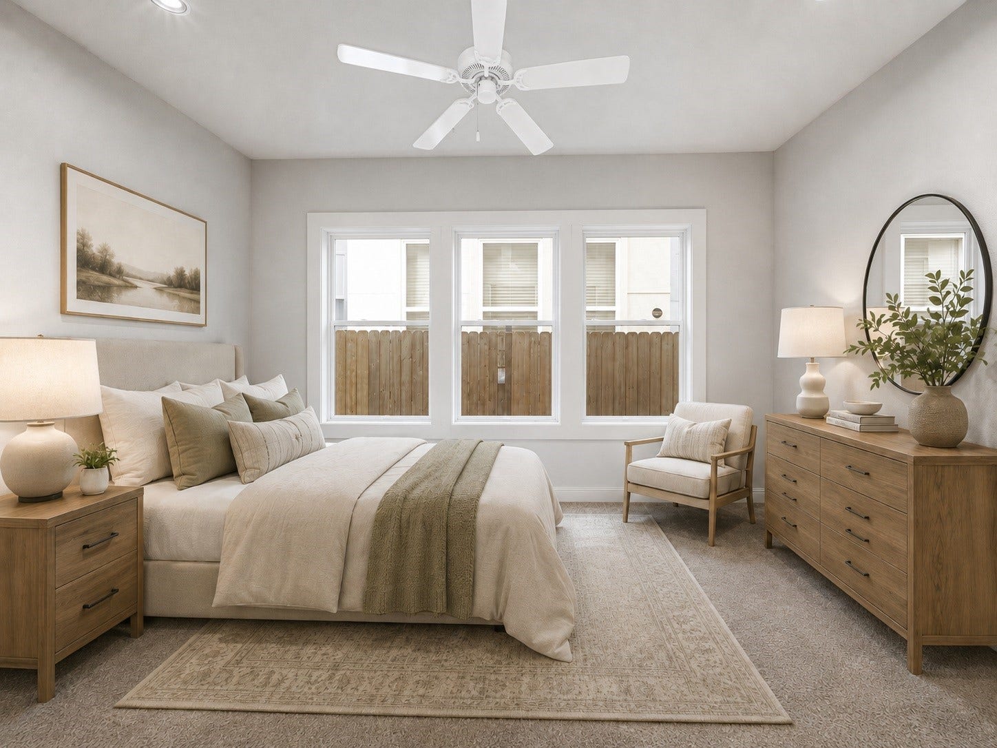 5514 Petty Street, #A, Houston, TX 77007 Virtually staged Secondary bedroom or office on the first floor