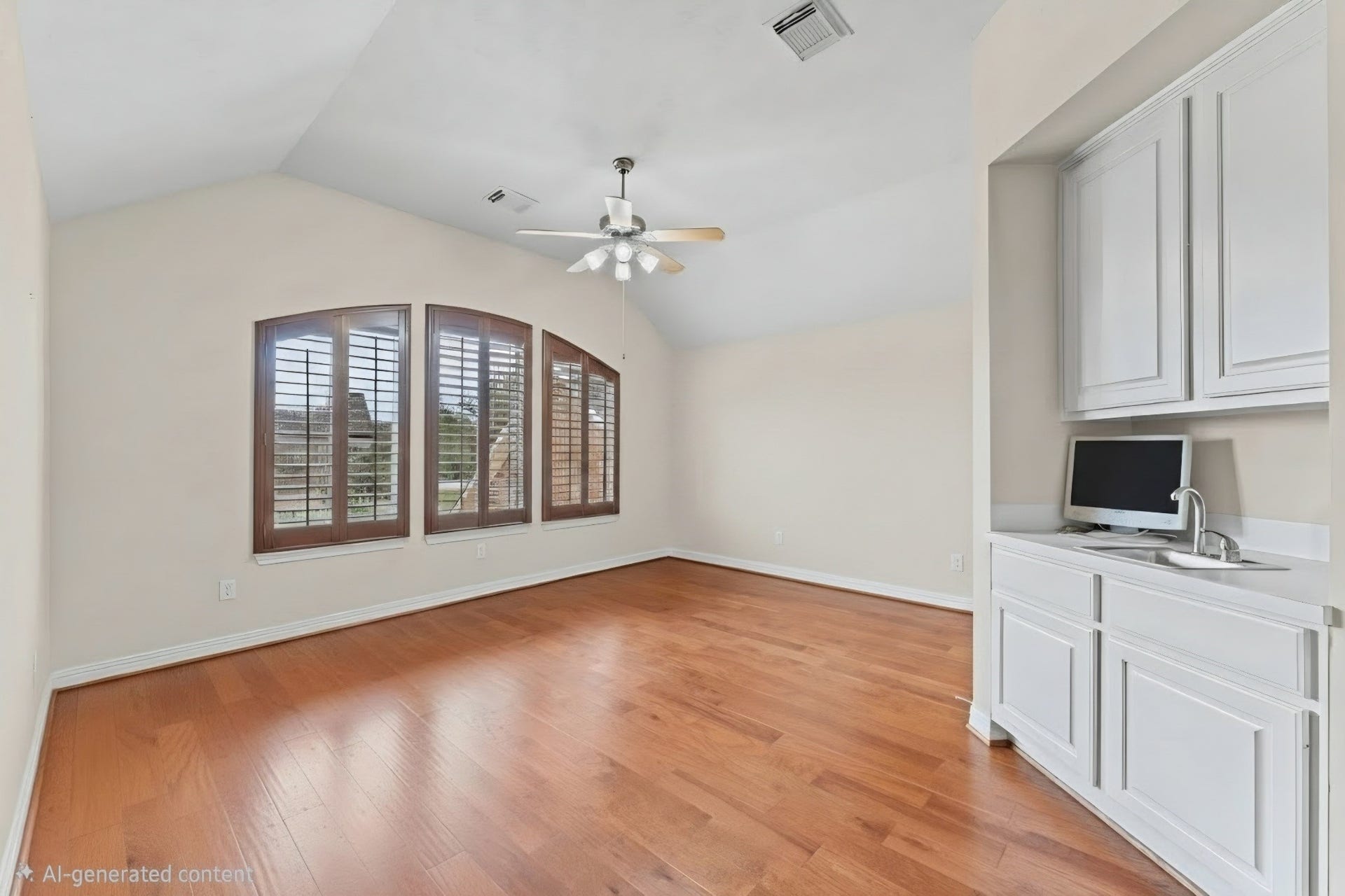 17202 Ledgefield, Cypress, TX 77433 Upstairs bonus room with additional storage room, large closet and wet bar.