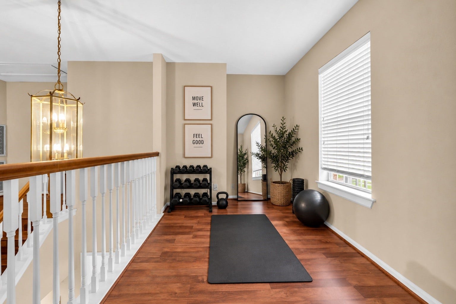 7914 Hickory Mill Court, Houston, TX 77095 Flex room adjoining the primary suite virtually staged as a fitness space.