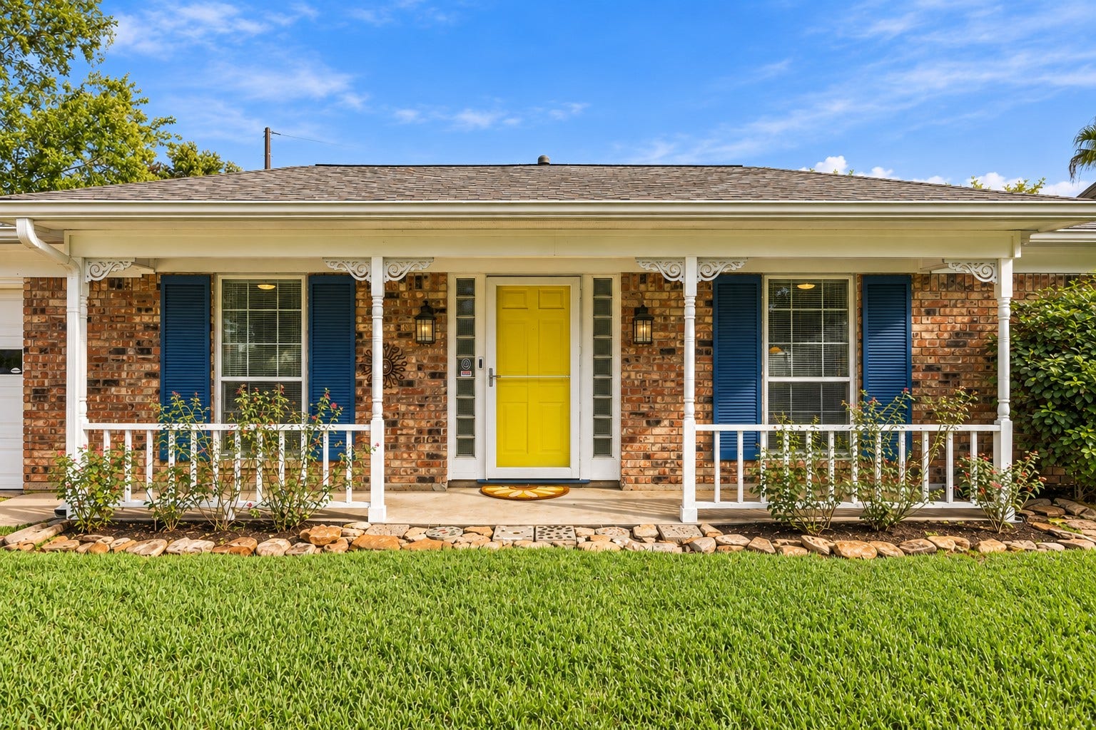 Approach the home through an inviting front entry with a covered porch.