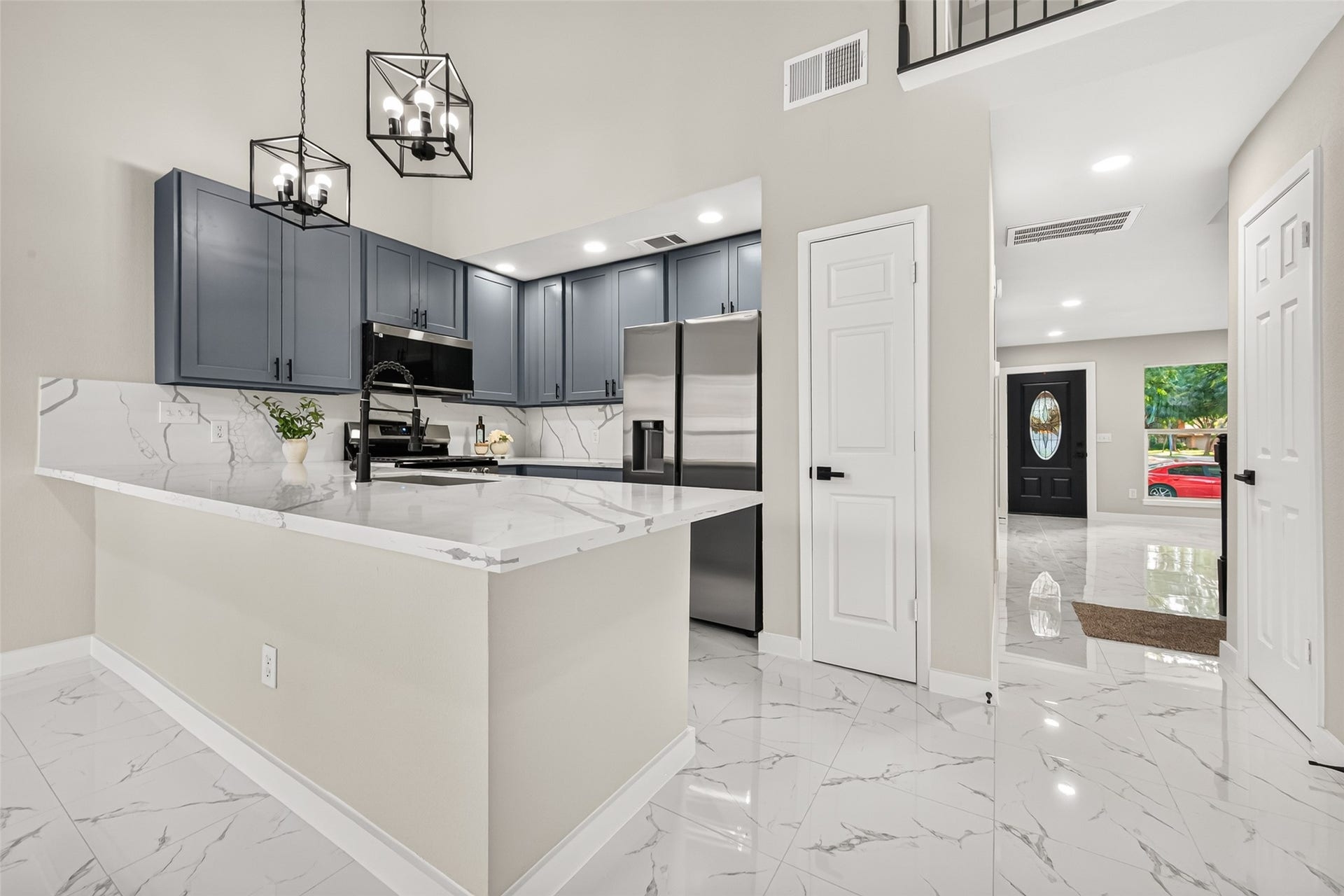 All new modern finishes with quartz countertop &  SS appliances