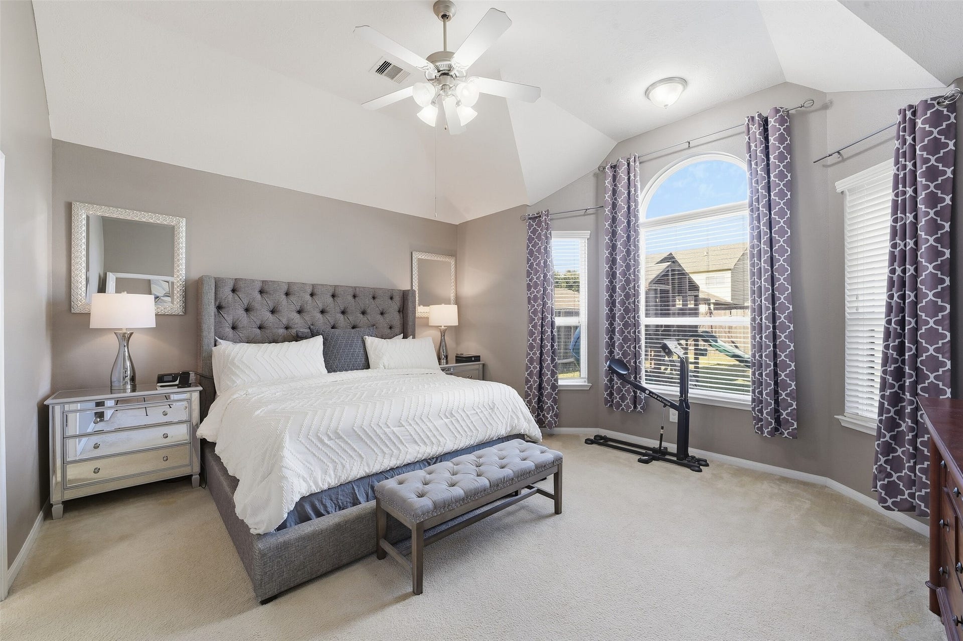 Get away from the hustle & bustle in your sprawling Primary Suite w/Bay window, soaring ceilings & space for a sitting area.