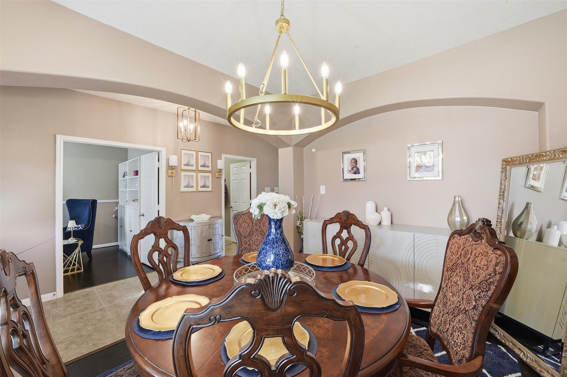 Another view from the Formal Dining room looking into the Study