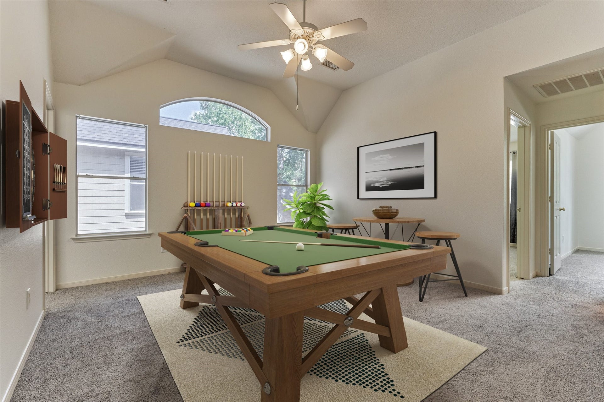 11 Vinca Trail, The Woodlands, TX 77382 Game room up. This room has double doors for added porivacy.