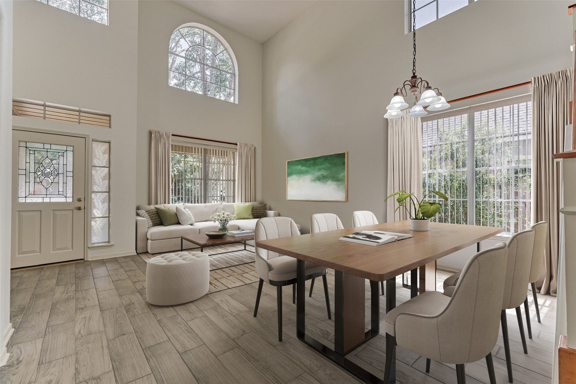 11 Vinca Trail, The Woodlands, TX 77382 Formal dining/living area- Virtually staged