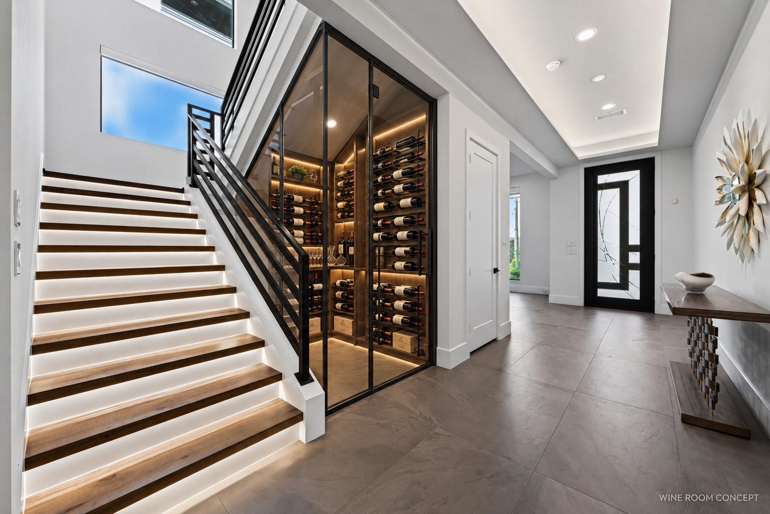 1716 Driscoll Street, Houston, TX 77019 A little inspiration, a beautiful possibility. This **virtually rendered** wine room concept imagines a new use for the under-stair alcove.