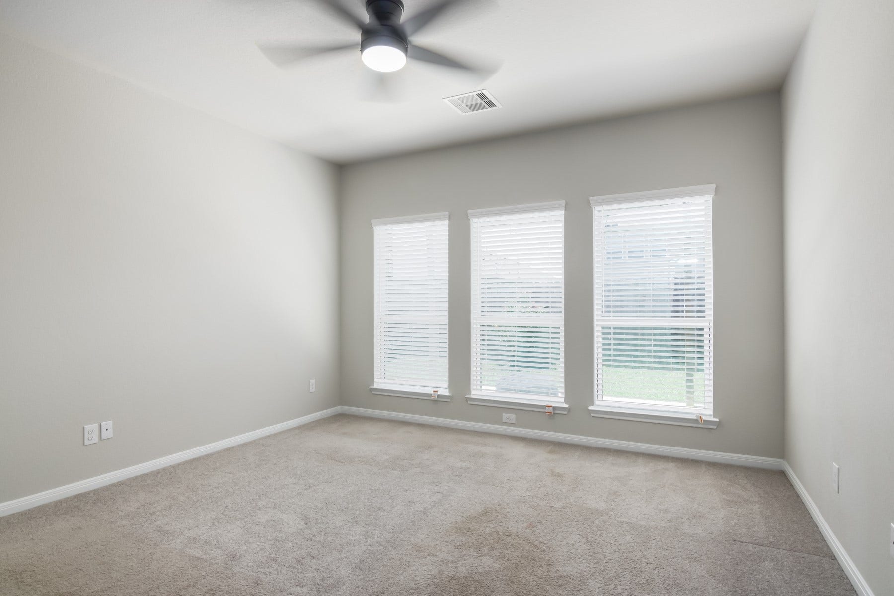 517 N 6th Street, La Porte, TX 77571 A light-filled primary bedroom featuring plush carpeting and large windows overlooking the outdoors.