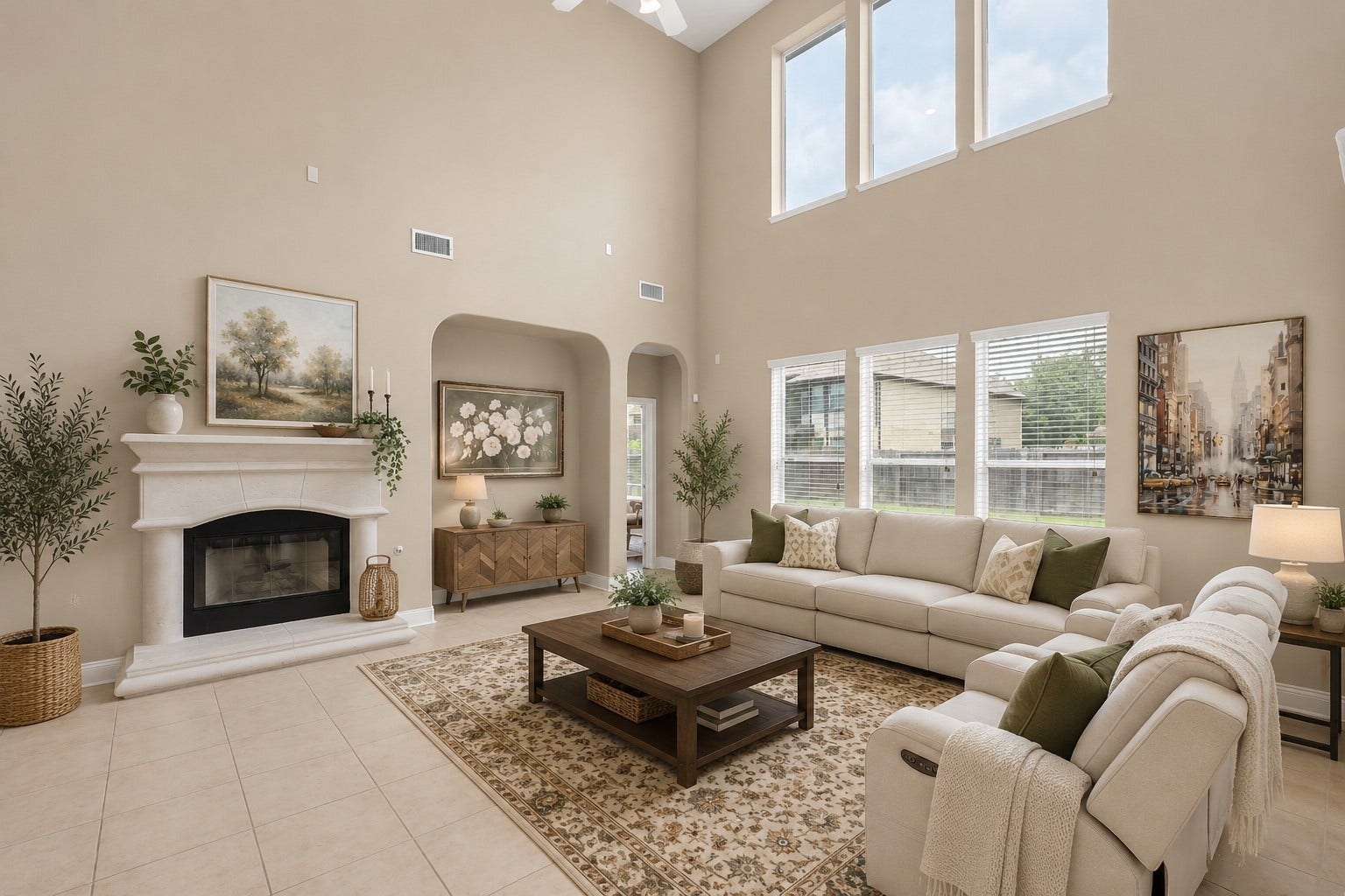 3314 Sussex Way, Friendswood, TX 77546 Virtually staged living room to help inspire furniture placement and design ideas for the space.