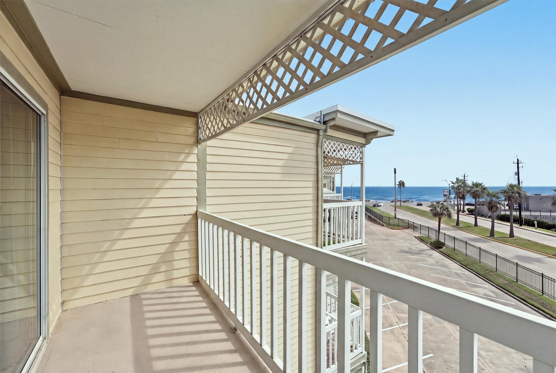 6300 Seawall Boulevard, #9321, Galveston, TX 77551 Private balcony overlooking Seawall Boulevard and the Gulf
