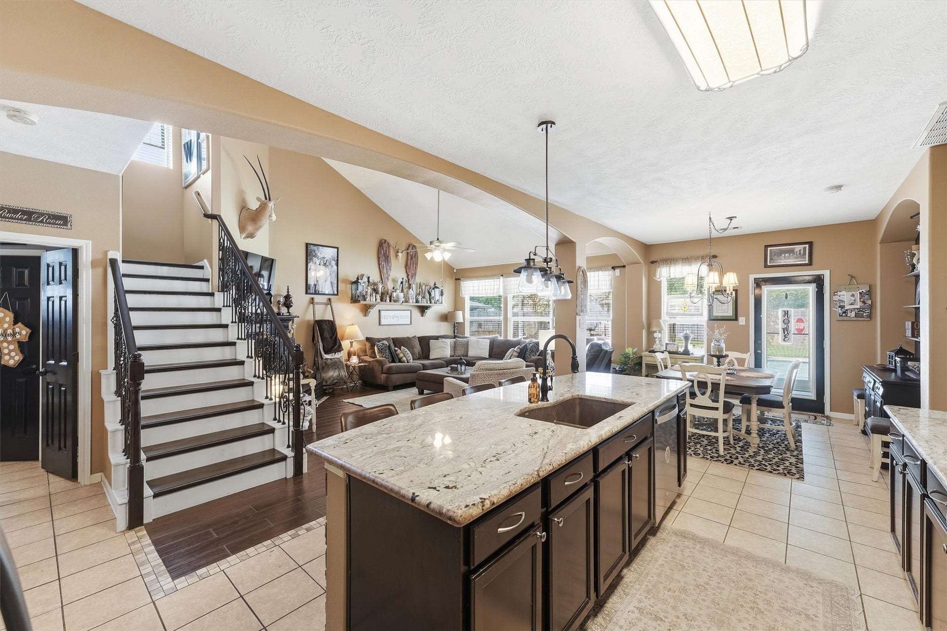 Kitchen open to Living Room