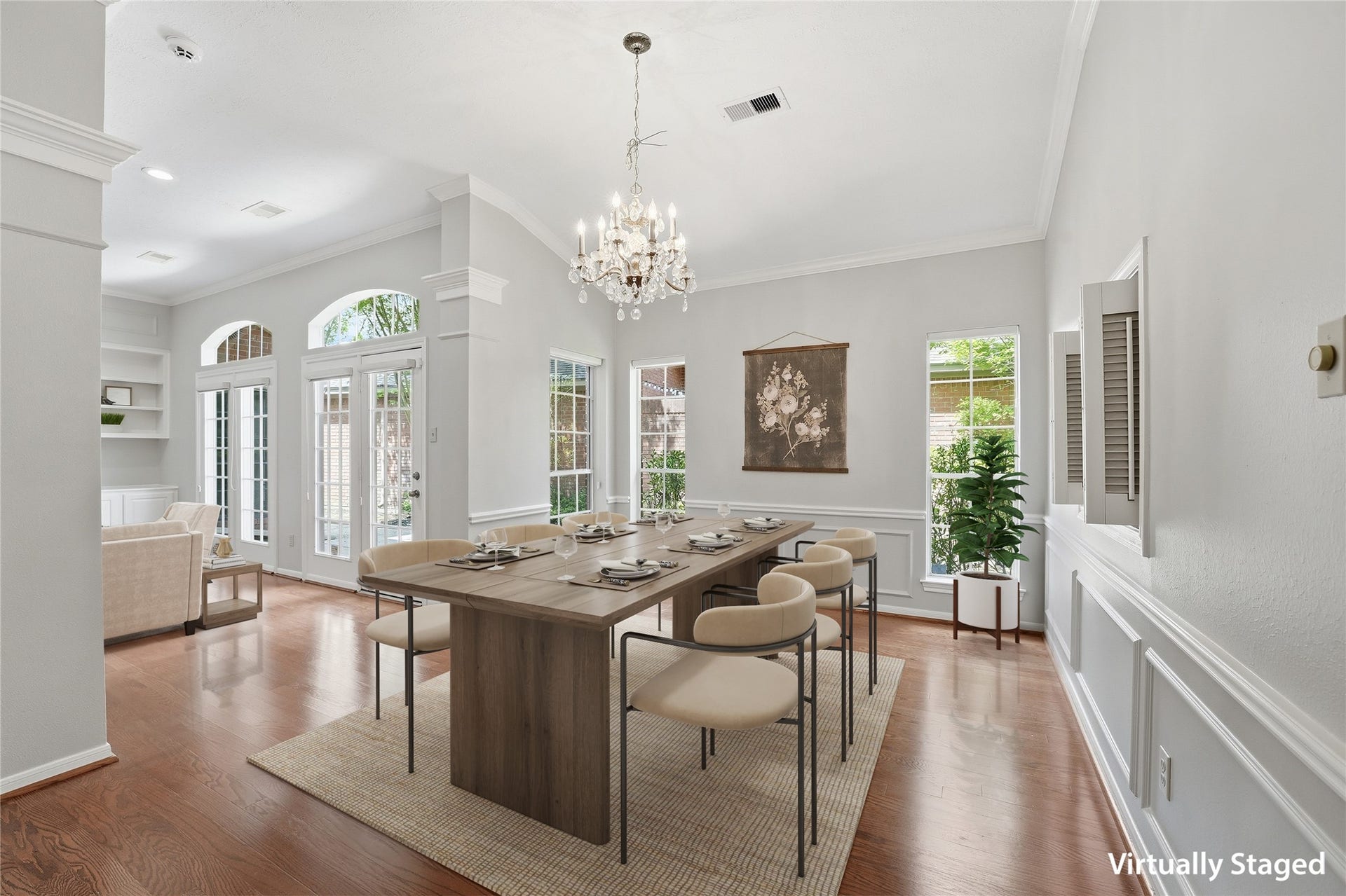 3203 Hickory Brook Lane, Houston, TX 77345 Formal dining room with easy access to the main living area. Virtually staged.