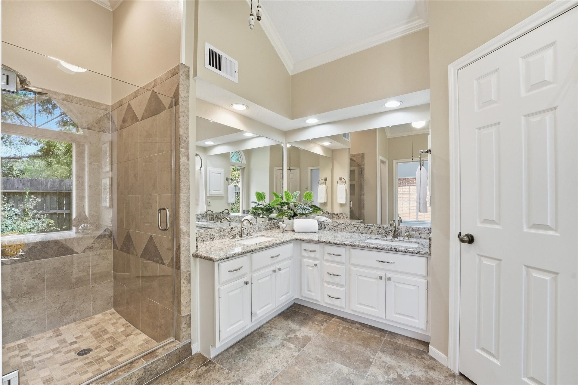 3203 Hickory Brook Lane, Houston, TX 77345 Primary bathroom with separate shower, dual sinks and dual closets.