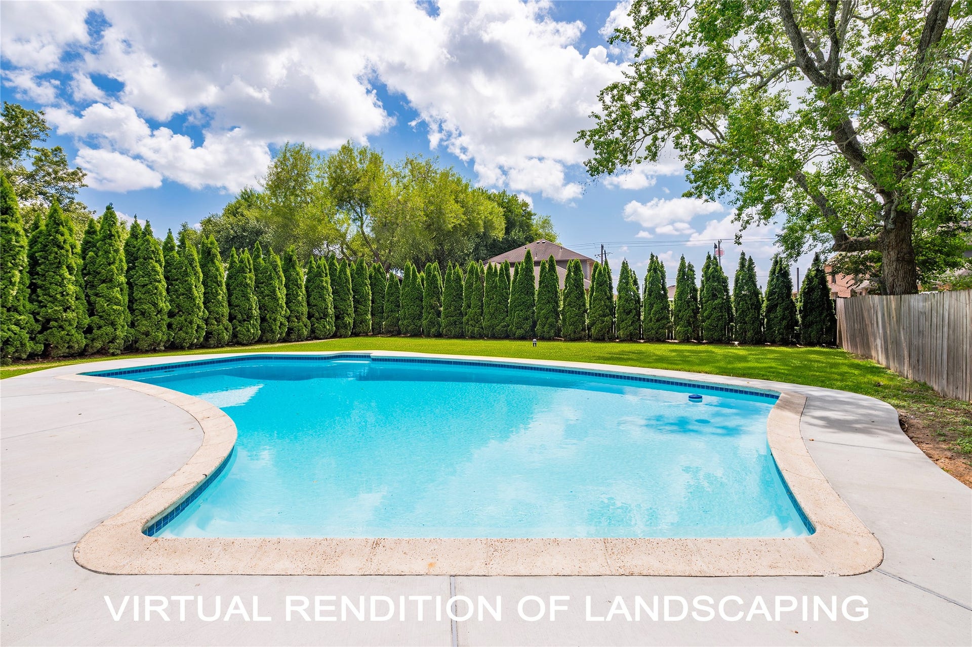 5422 Thistle Drive, Dickinson, TX 77539 Virtual rendition of "privacy" landscaping