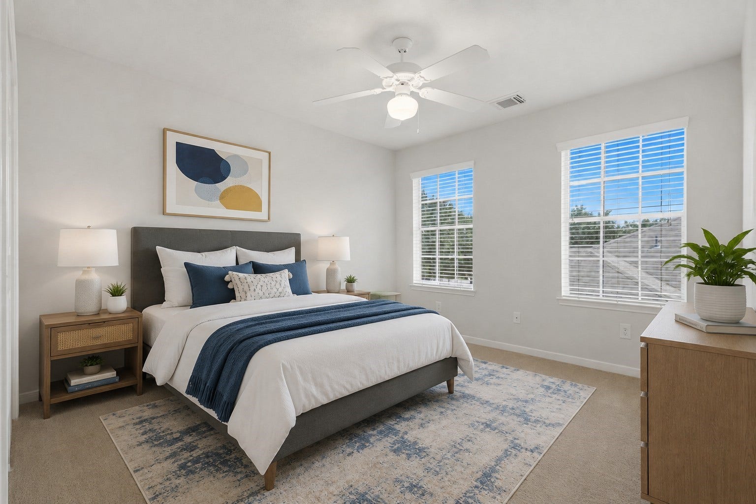 13806 Cove Landing Lane, Rosharon, TX 77583 Third bedroom features two windows, ample wall space, and a comfortable, versatile layout.**Virtually staged