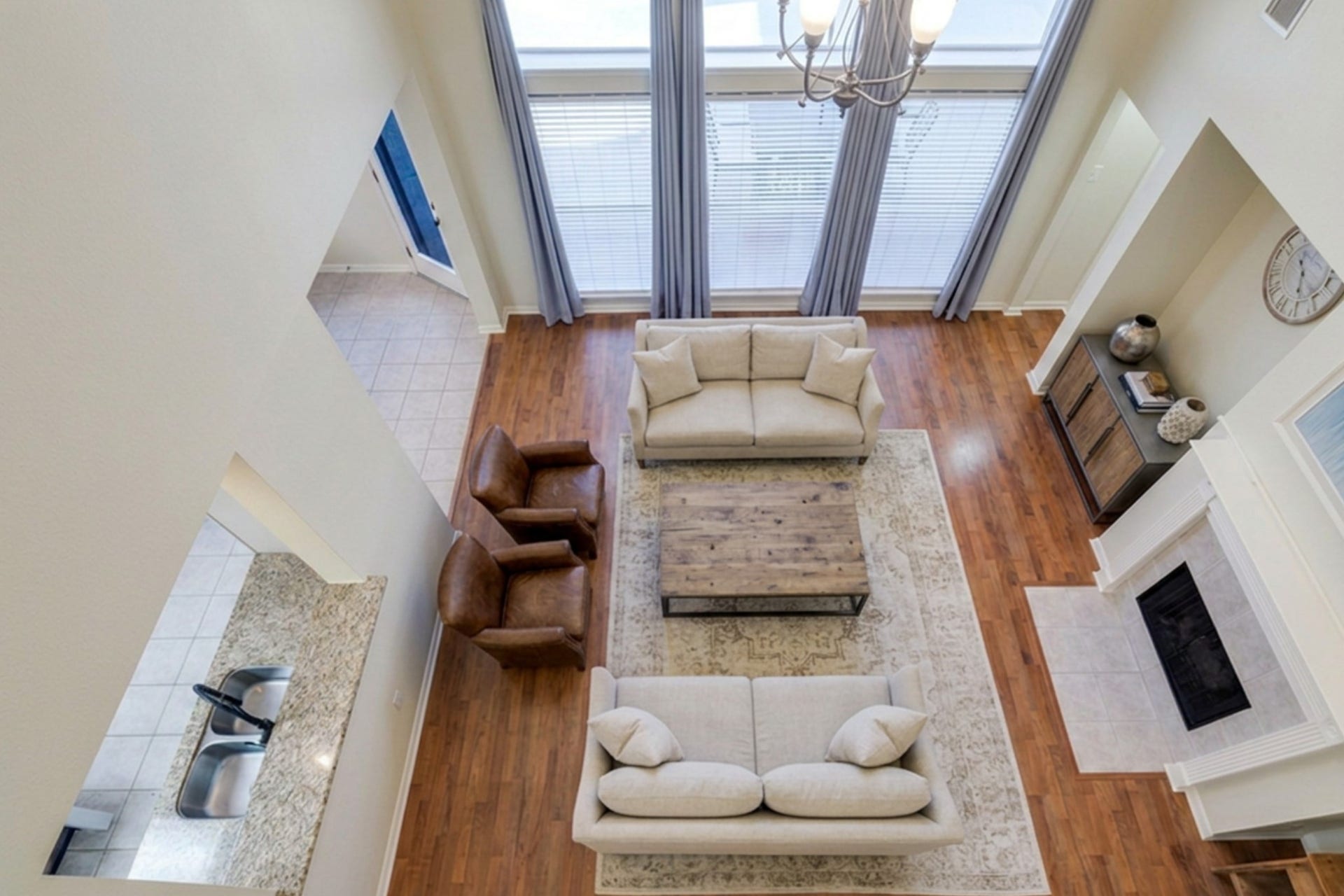 119 N Westwinds Circle, The Woodlands, TX 77382 Overlooking the family room from the upstairs hallway.