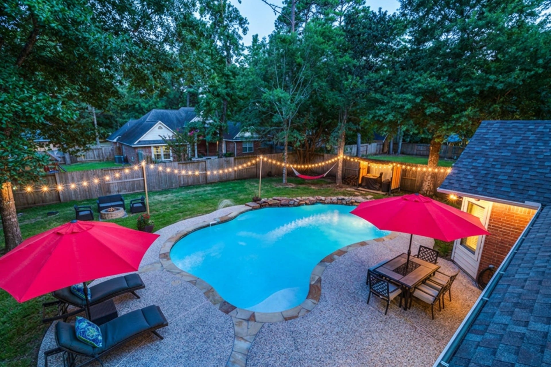 119 N Westwinds Circle, The Woodlands, TX 77382 Beautiful any time of day/evening!. Digitally staged