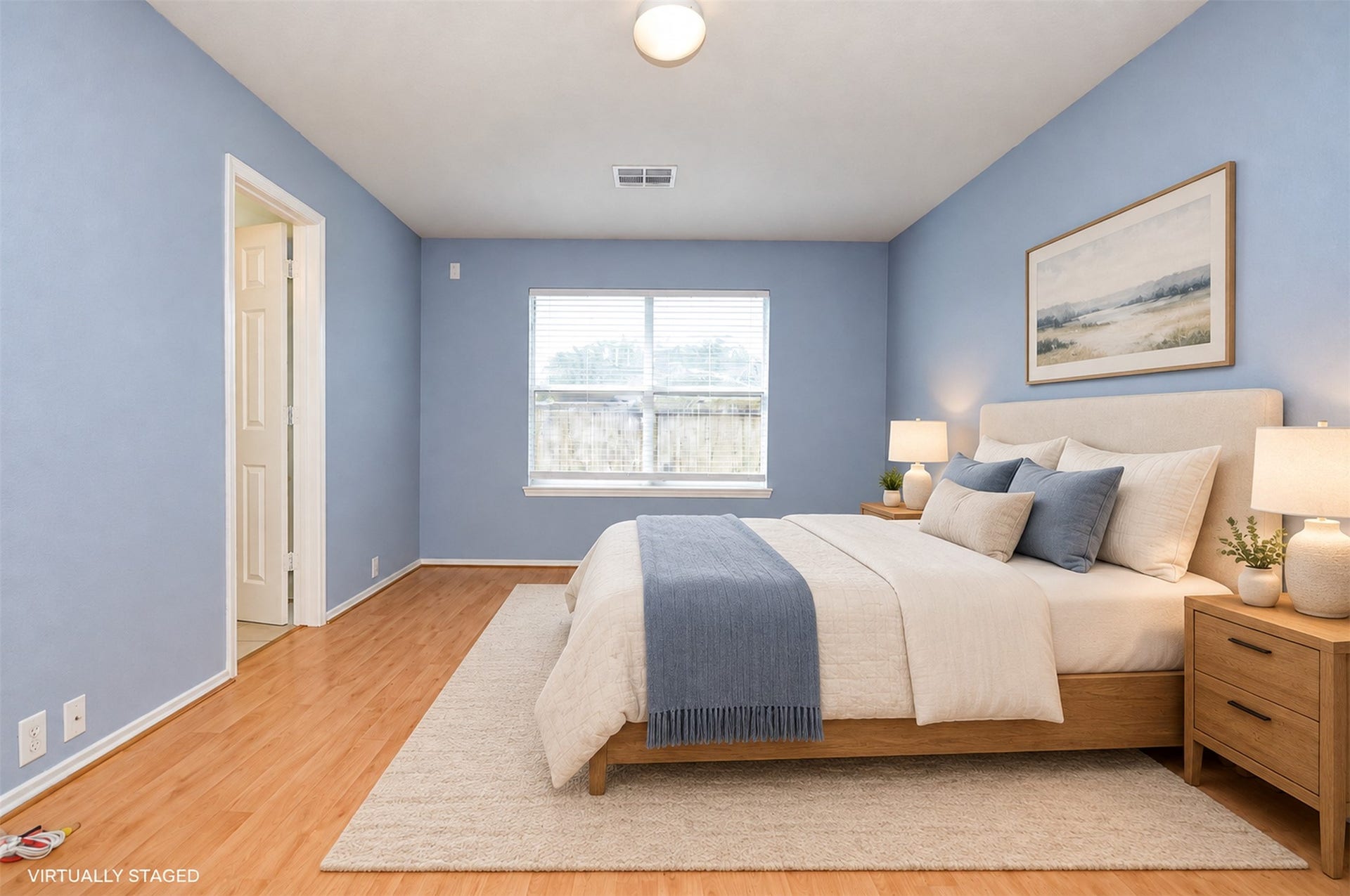 6003 Baldwin Elm St, Richmond, TX 77407 Master Bedroom - AI Staging
***Property is vacant. Photo digitally enhanced with AI; lighting, color, and ceiling appearance adjusted. ***