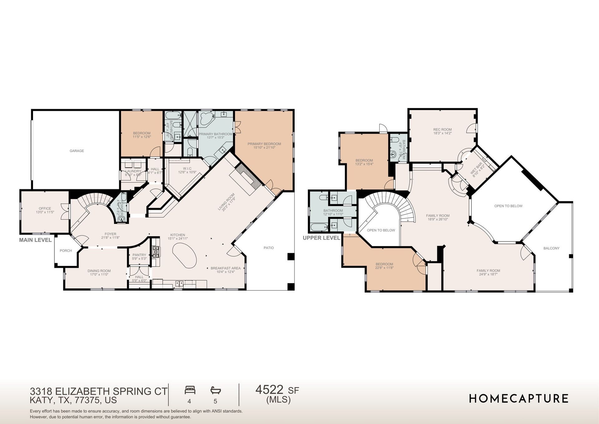 3318 Elizabeth Springs Court, Katy, TX 77494 Floor plan showcases the home's spacious and functional layout.