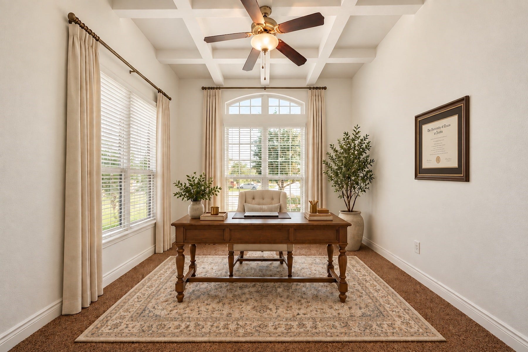 3318 Elizabeth Springs Court, Katy, TX 77494 Great study with coffered ceiling and soft natural light. *virtually staged